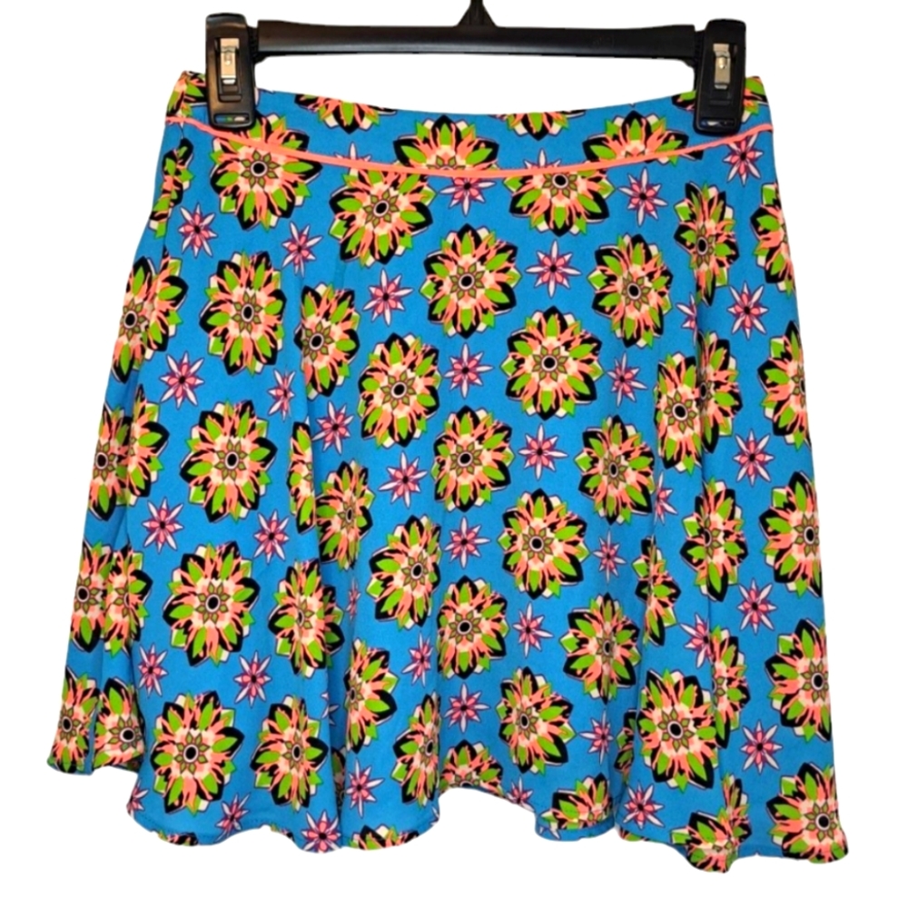 Flying Tomato Bright Neon Floral Mini Skirt Size Medium